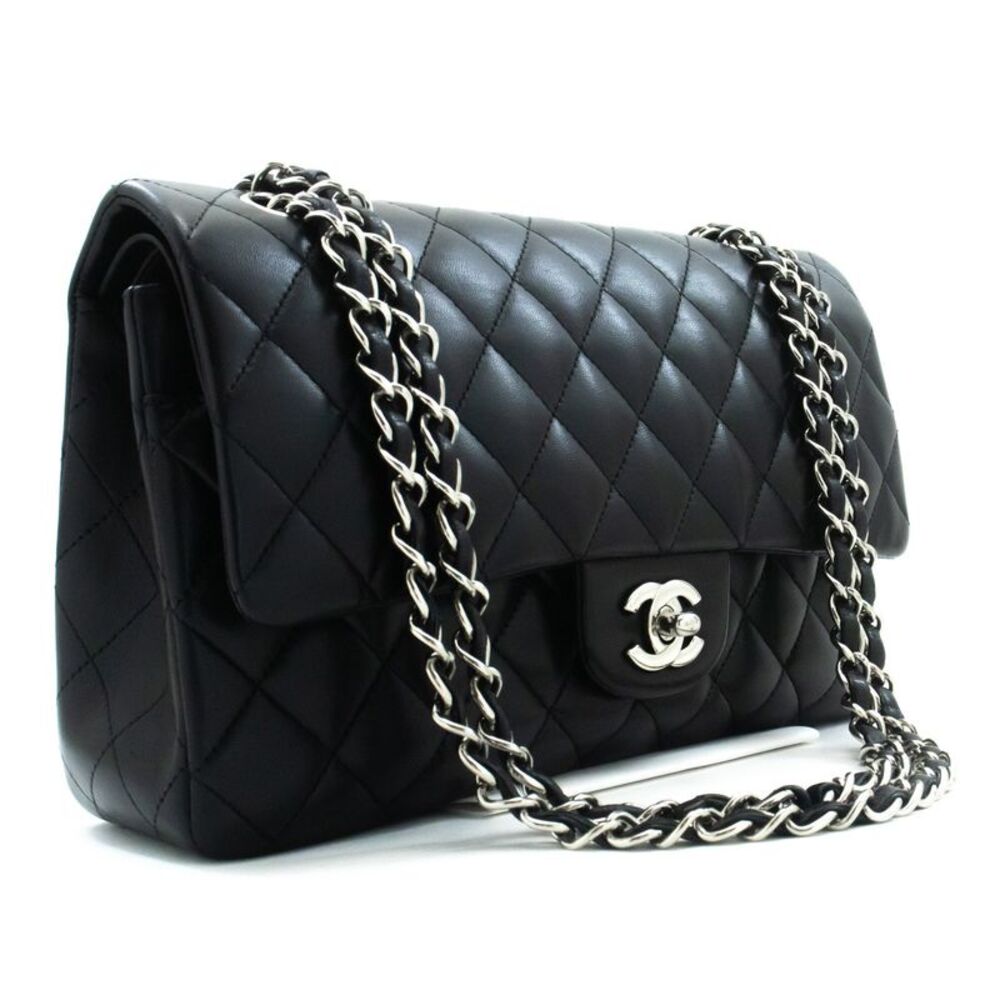 Chanel Classic Bowler Quilted Caviar Black Leather Handbag